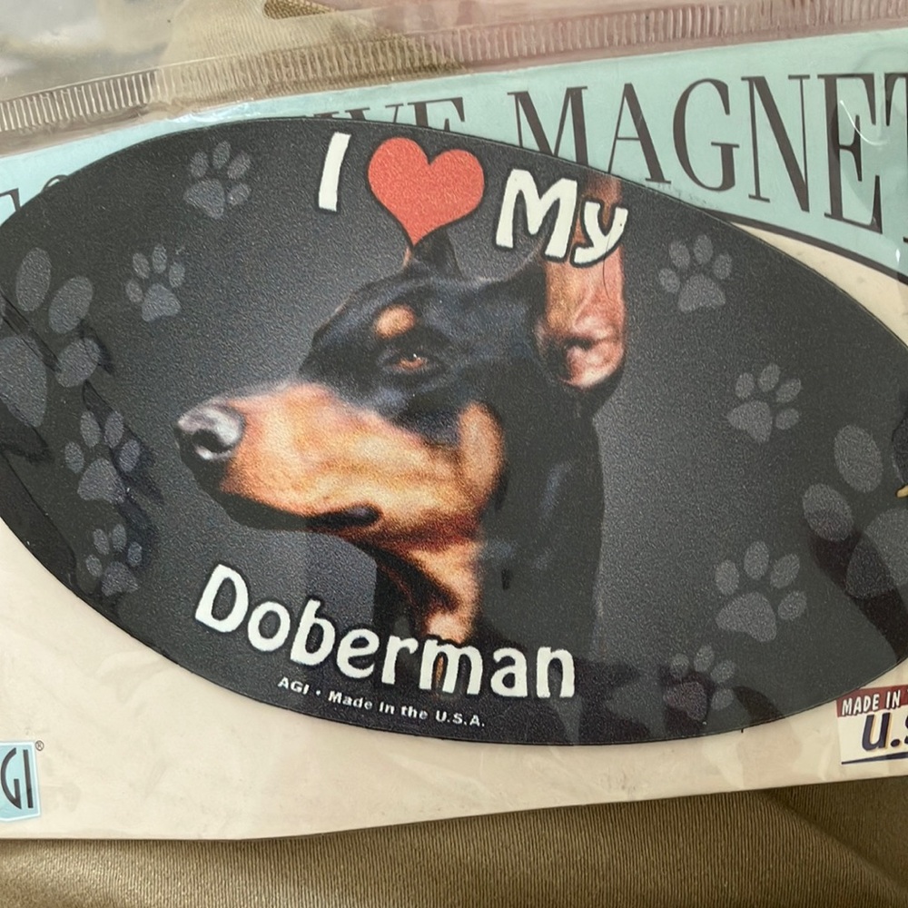 I love my Doberman magnet